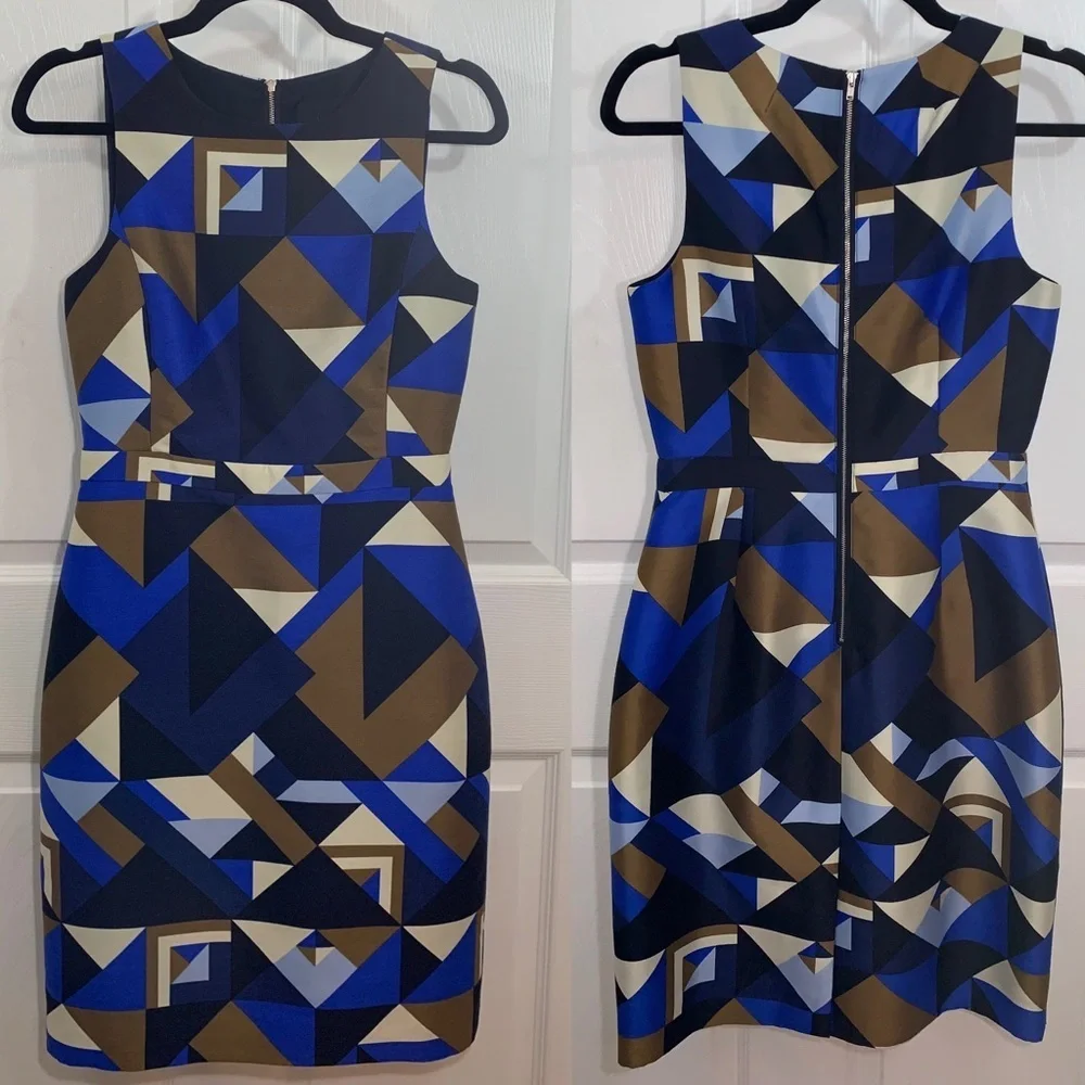 J. Crew Collection Geo Print Sheath Dress